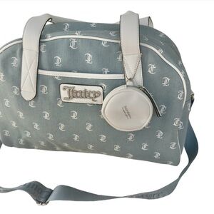 Juicy Couture Gray and White Travel Bag